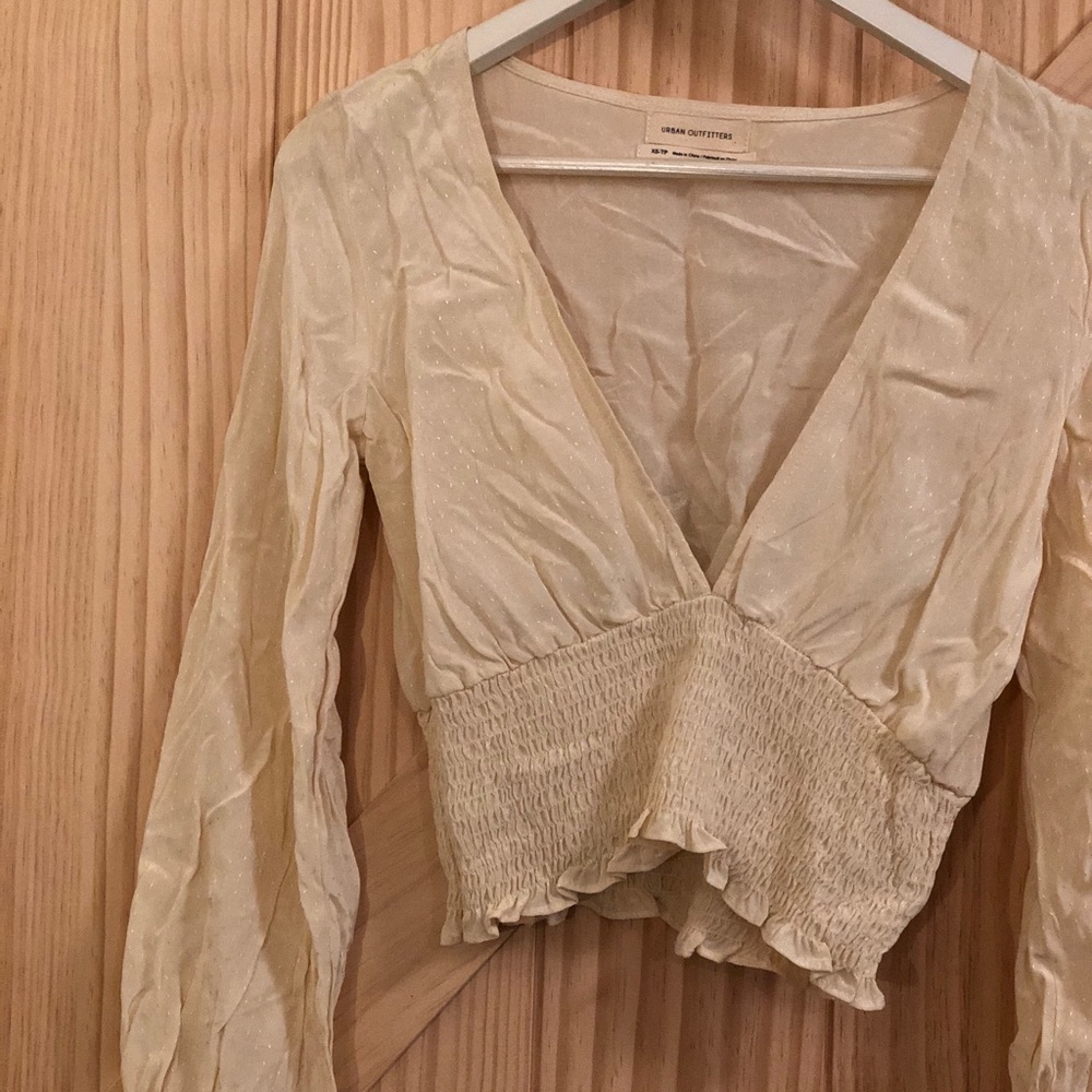 Urban Outfitters Cropped champagne Blouse. Size XS